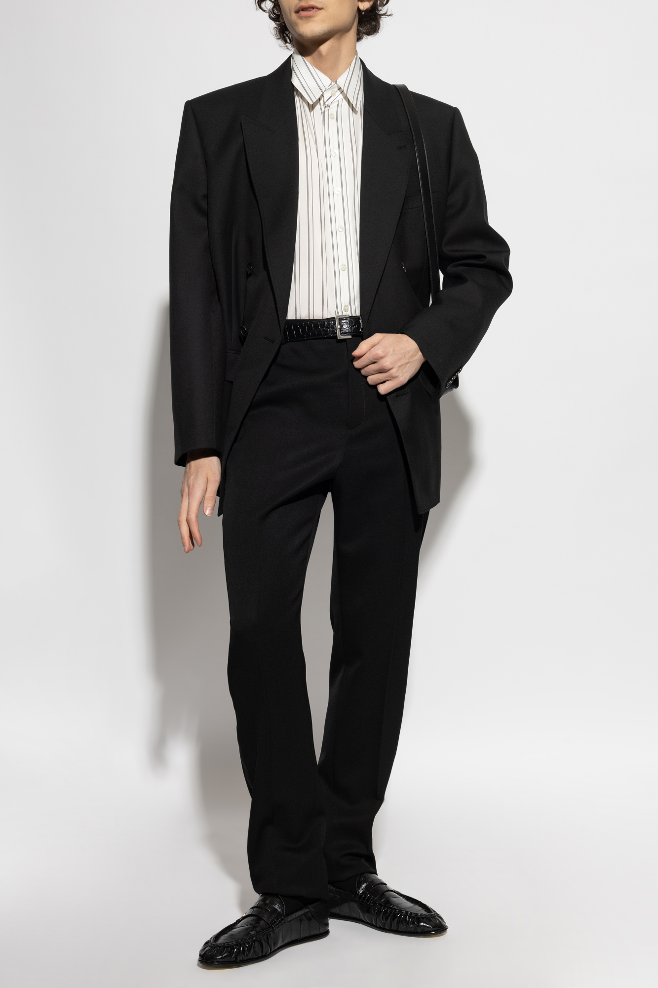 White Shirt with striped pattern Saint Laurent - Vitkac Slovakia